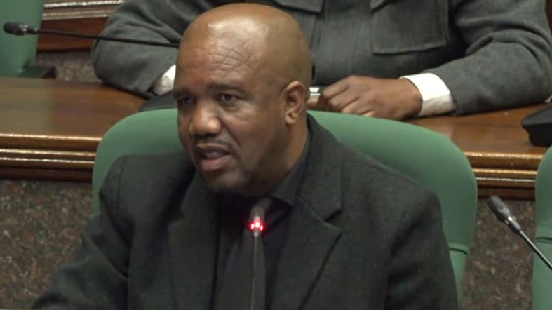 Hlatikhulu Town Board Interim Chief Executive Officer Sandla Fakudze responding to queries raised by the Public Accounts Committee yesterday.
